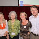 Das Kongressteam mit Ina May Gaskin: Elzbieta Kassner, Ina May Gaskin, Britta Zickfeldt, Claus Zickfeldt (v.l.n.r.)